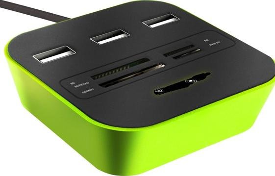 USB HUB 3 PORT CARD READER, HUB USB CARD READER, BAN HUB USB